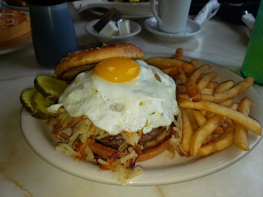 Hamburger with Hashbrowns and a Fried Egg Custom Item